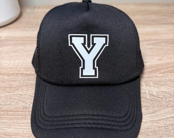 Custom Vinyl Initial Hat – Personalized Letter Cap – Minimalist Gift