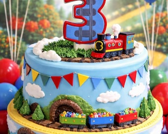Train Birthday Number Candle: Party Cake Topper