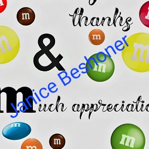 M & M Teacher Appreciation Tag-teacher tag, gift tag, teacher gift, MM tag, gift, school appreciation, school gift, teacher gift tags, candy