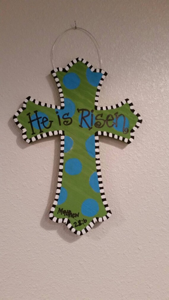 Painted Wood Cross Door Hanger Image 0