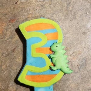 Dinosaur Painted Birthday Candle- birthday candle cake candle photo prop first birthday cake smash monster party party decor cake topper