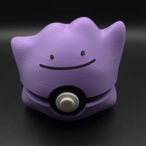 Ditto Pokeball 3D-Printed Display, Matte PLA Finish | Collector Desk Decor