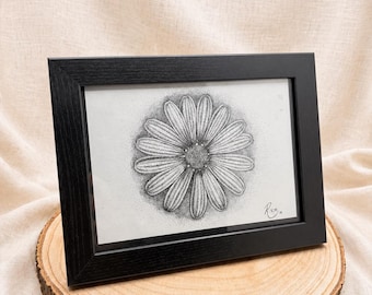 Botanische illustratie van een margarita in stiksels · Originele branding en hoogwaardige reproductie · Lamina A5 · Nawet