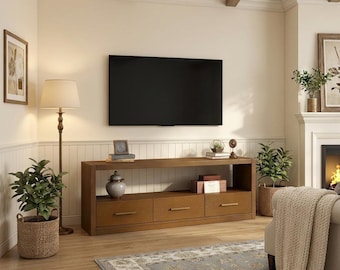 TV Stand, Modern Media Console with Storage Drawers