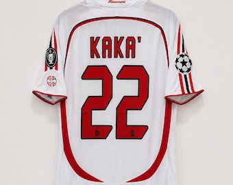 Camiseta vintage del AC Milan de Kaká, número 22, de la final de la Liga de Campeones 2007 (visitante) | Camiseta retro de fútbol | Regalo para el aficionado del Milan
