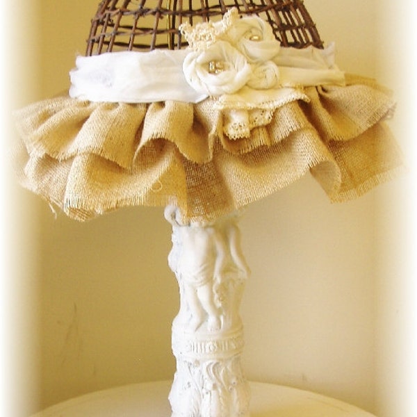 Shabby Chic Lamp with Shade