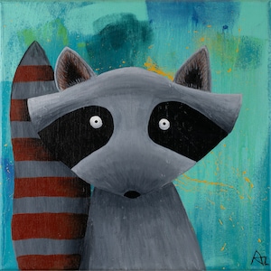 Raccoon print 12x12