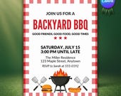 BBQ Invitation Template – Backyard Barbecue Party Invite Digital (Editable Canva)