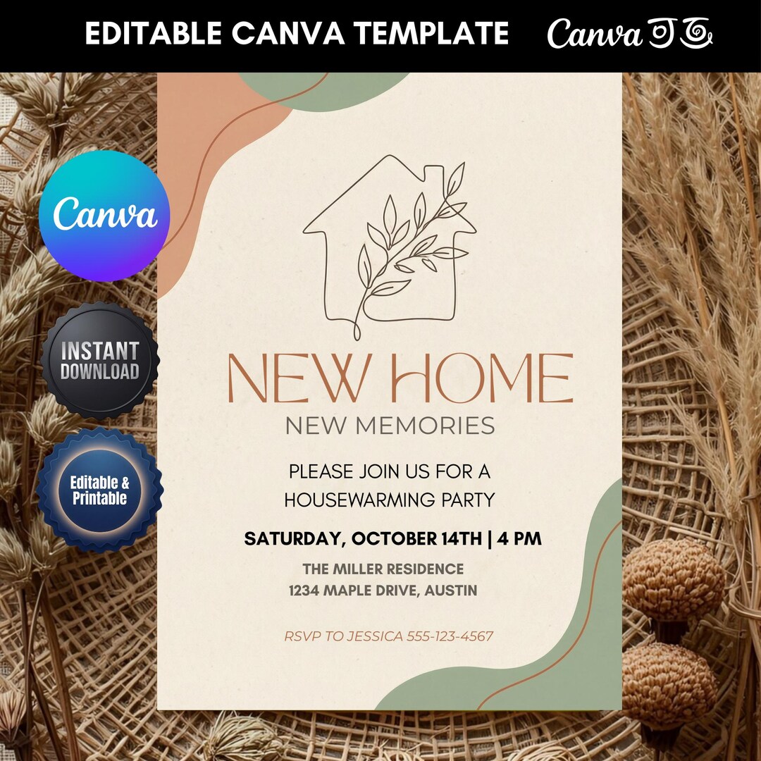 Housewarming Invitation, New Home Party Invite, Boho House Warming ...
