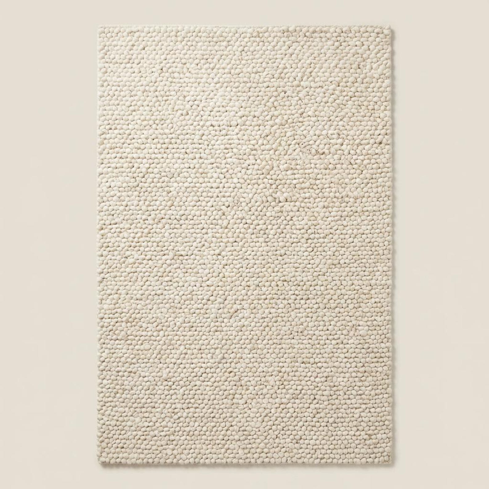 Chunky Wool Rug Handmade Neutral Area Rug Cozy Textured Loop Rug ...