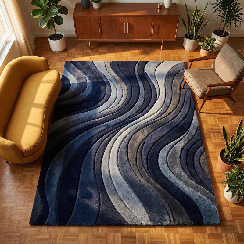 Charcoal Blue Rugs - Etsy