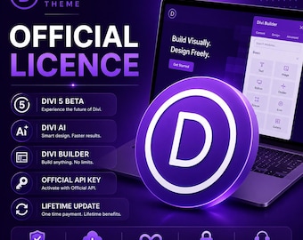 Divi Theme – Official License | Divi AI Included | Lifetime Access & Updates