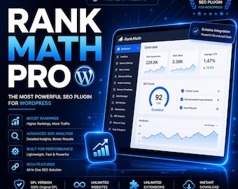 Rank Math Pro WordPress SEO Plugin – GPL Licensed Version (Instant Digital Download)