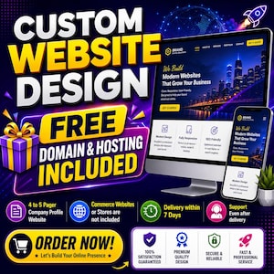 Custom Website Design | Company Profile | Free Domain & Hosting | Professional Web Design