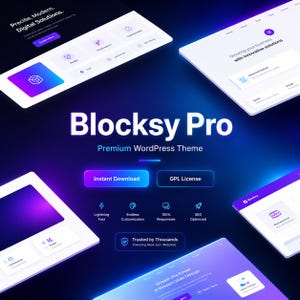 Blocksy Pro – Complemento de tema GPL limpio para WordPress / Descarga digital instantánea / Uso ilimitado y de por vida