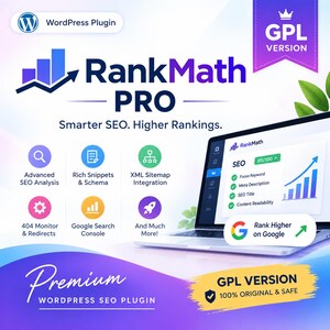 Rank Math Pro WordPress SEO Plugin – GPL Licensed Version (Instant Digital Download)