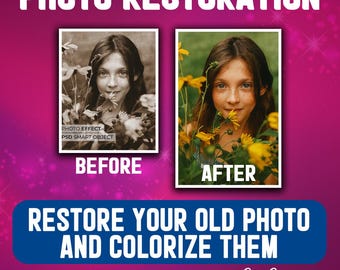 Service de restauration de photos anciennes | Téléchargement numérique | Délai d'exécution rapide