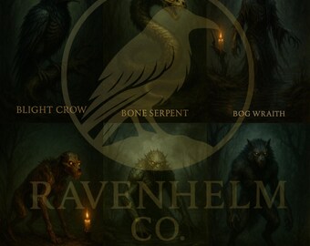 Ravenhelm's Bestiary Collection: Bog Creatures Pack 1 – Dark Fantasy Creature Art | 6 Monster Illustrations | Digital Download