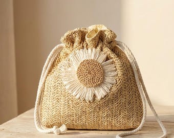 Bolsa transversal pequena de tecido; Bolsa floral para uso diário.