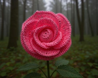 Crochet Lace Rose Pattern | Realistic Wired Flower Tutorial (PDF Download)