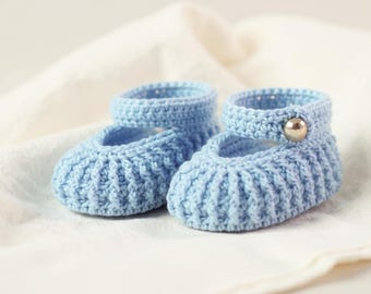 Crochet Baby Booties Pattern Mary Jane Shoes (PDF Download)