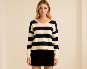 Striped Sailor Knit Sweater (PDF Download)
