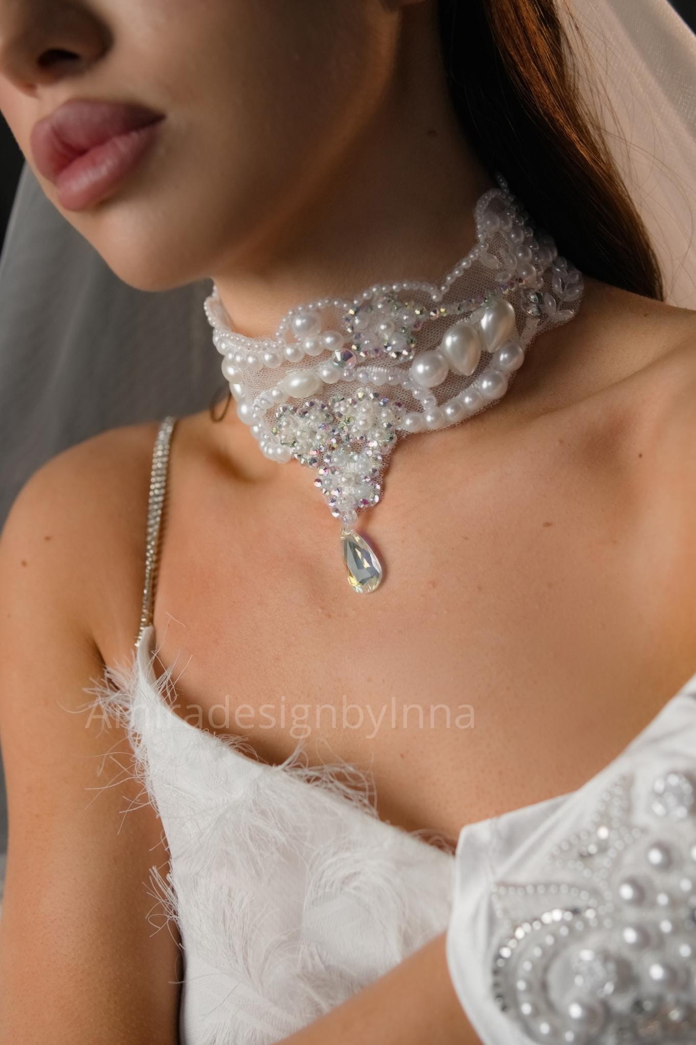 Multi Collana Colorata Della Perla Con Le Nappe Fotografia Stock