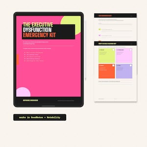 Kit de Emergência para Disfunção Executiva | Caderno de Exercícios para TDAH para Imprimir | Download Digital para Neurodivergentes | Planejador para TDAH em PDF | Ferramentas para Autismo