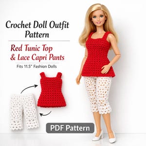 Crea un atuendo elegante para tu muñeca de moda de 11,5 pulgadas con este sencillo patrón de ganchillo.