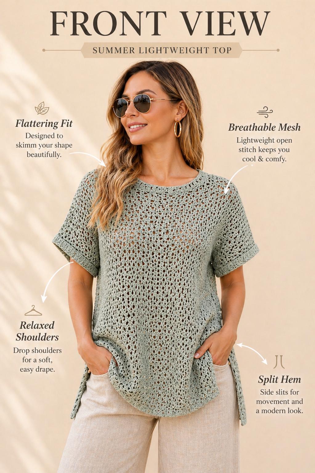 39 Summer Top Crochet Patterns: Chic Styles for Warm-Weather Dressing 32 Crochet Mesh Summer Top