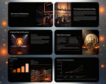 ポッドキャストプレゼンテーションCanvaテンプレート | ポッドキャストプレゼン資料とメディアビジネススライド | PowerPoint