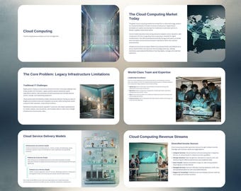 クラウドコンピューティング プレゼンテーション テンプレート IT インフラストラクチャ戦略デッキ SaaS IaaS PaaS スライド テクノロジー ビジネス プレゼンテーション Canva 30 スライド