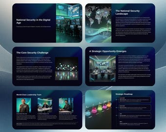 国家安全保障プレゼンテーションCanvaテンプレート | 防衛戦略とサイバーセキュリティスライド | PowerPoint
