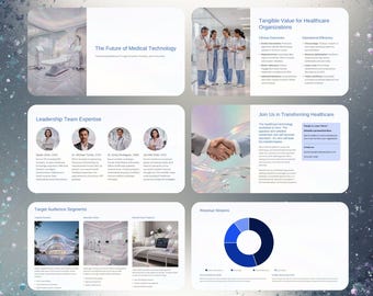医療技術プレゼンテーションCanvaテンプレート | ヘルステックピッチデッキ | ヘルスケアイノベーションスライド | PowerPoint