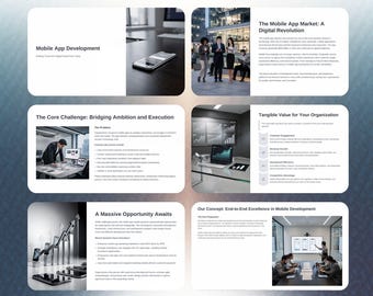 モバイルアプリ開発プレゼンテーションCanvaテンプレート | テック系スタートアップ＆ITプレゼン資料 | PowerPoint