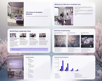 美容医療プレゼンテーションテンプレート | 医療ビジネスプレゼン資料 | 美容クリニック戦略スライド | Canva & PowerPoint | 30枚のスライド