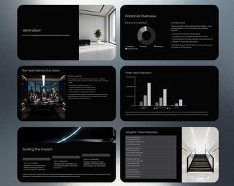 ミニマリズムプレゼンテーションCanvaテンプレート | モダンビジネス＆コンサルティングスライド | クリーンなピッチデッキ | PowerPoint