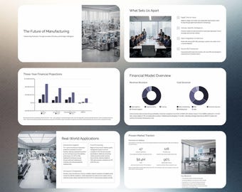 製造業向けプレゼン資料テンプレート｜工業・製造業向けビジネスプレゼンテーション（Canva PowerPoint 30スライド）