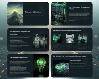 モチベーションと規律のプレゼンテーションCanvaテンプレート | パフォーマンスマインドセットとリーダーシップスライド | PowerPoint