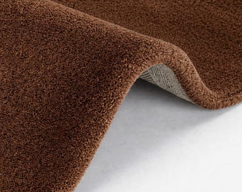 Hand Tufted Wool Area Rug | Solid Brown, Modern Minimalist