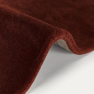 Handgetufteter weinroter Wollteppich | Luxus Teppiche Läufer Schlafzimmer Wohnzimmer
