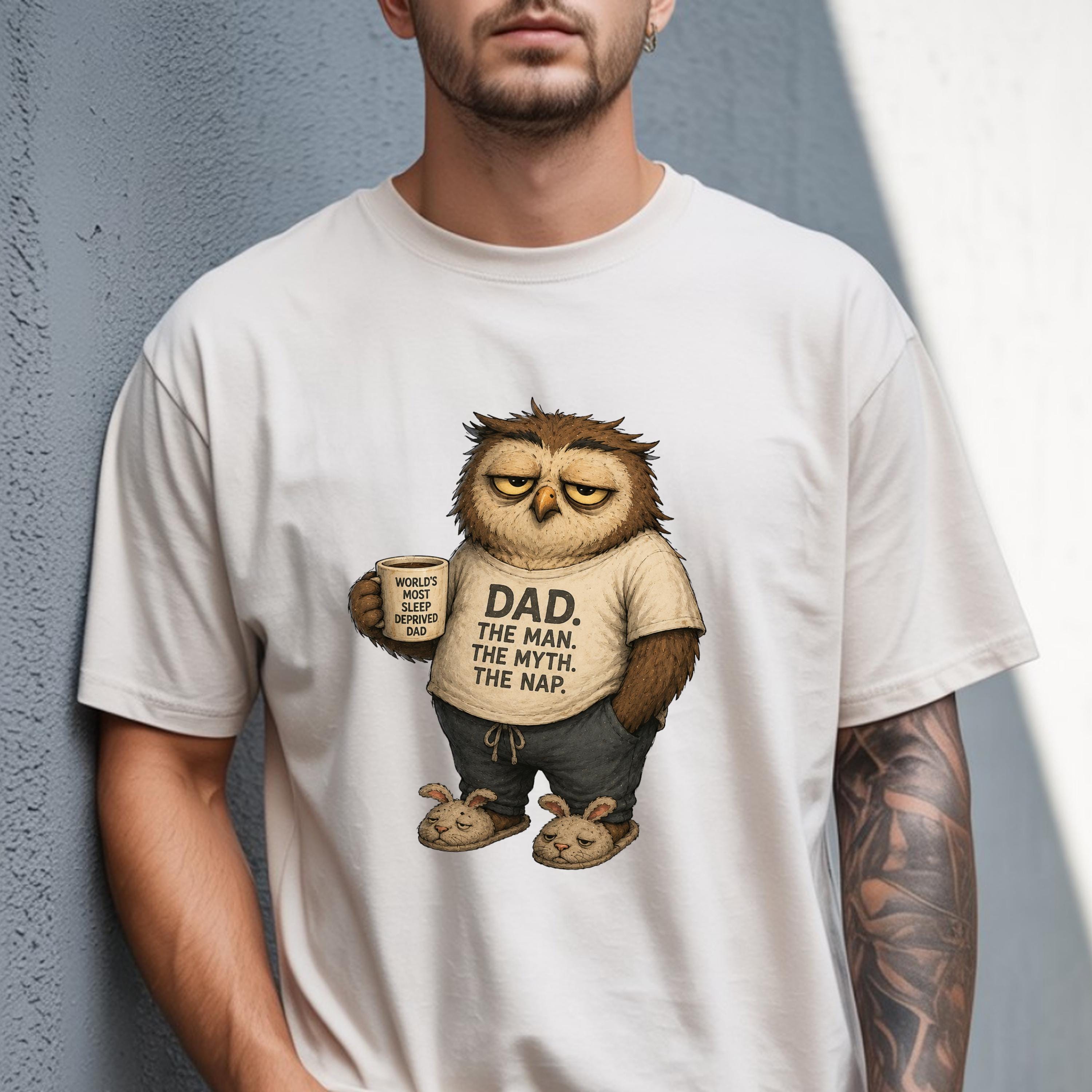 Sleep Deprived Dad Owl Shirt, Funny Father's Day Gift for Tired Dad