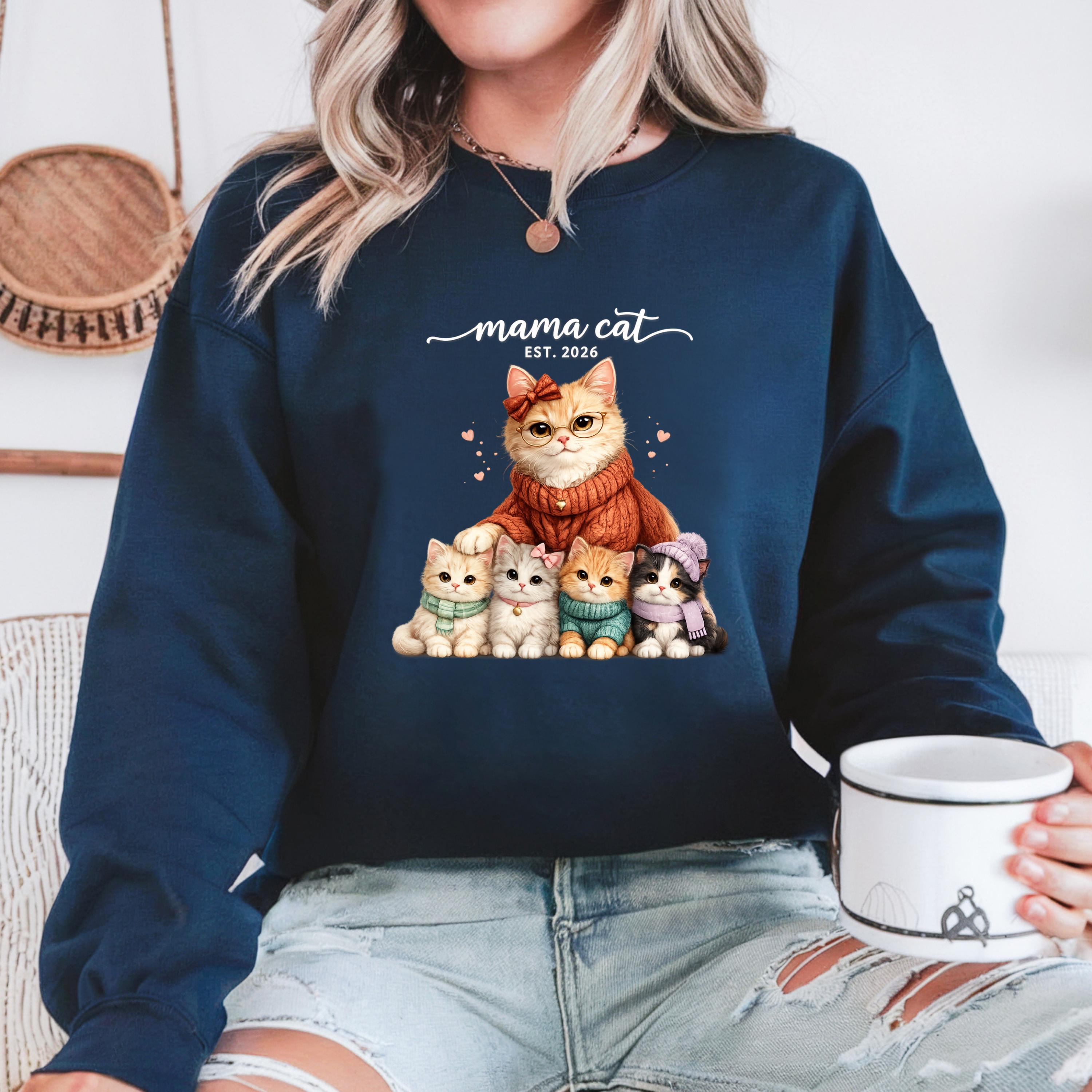 Mama Cat Shirt Cat Mom Shirt Cute Cat Mom Gift Cat Lover Shirt Funny ...
