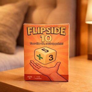 Flipside 10 – Handmade Fast Dice Party Game (1–8 Players, Ages 8+) | Quick 5–10 Minute Game Night Fun | Family & Travel Ready