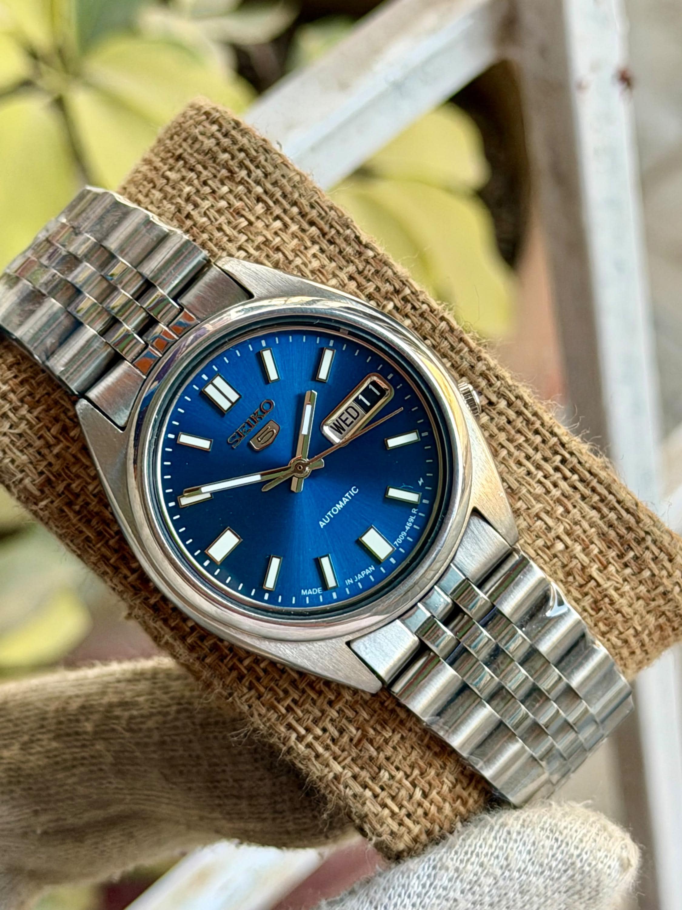 希少【SEIKO5】セイコー　ビンテージ　レーシングダイヤル　ブルー Seiko 5 Blue Dial Vintage - Etsy