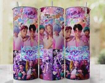 Saja Boys Tumbler Wrap, KPOP Demon Hunters Tumbler Wrap, Soda Pop Skinny Tumbler , Saja Boys Tumbler Kpop Tumbler Wrap Saja Boys Boy Band