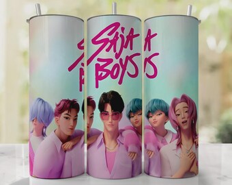 Saja Boys Tumbler Wrap, KPOP Demon Hunters Tumbler Wrap, Soda Pop Skinny Tumbler , Saja Boys Tumbler Kpop Tumbler Wrap Saja Boys Boy Band