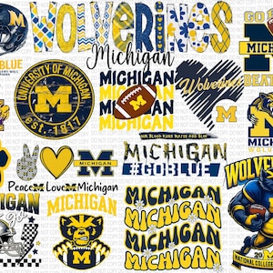 Bundle of 25 Michigan Png Set, Michigan Digital Art Png, Game Day Wall ...