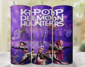 KPop Demon Hunters PNG, 20oz Tumbler Design PNG, Digital File PNG, Skinny Tumbler PnG, 20oz Tumbler Wrap, Custom Tumbler,