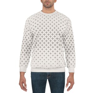 Gray Long Sleeve Sweat Shirt, Minimalist Pattern Back to School Top